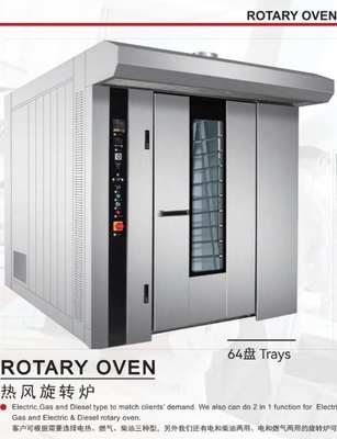 Diesel Gas Rotary Oven Peralatan Roti Komersial Listrik