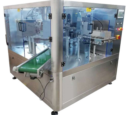 Mesin Packing Rotary Bag Premade Peringatan Otomatis Melindungi Fungsi 60bags / Min