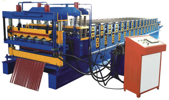 Mesin Roll Forming Baja Warna 7.5KW 1200mm Lapisan Ganda