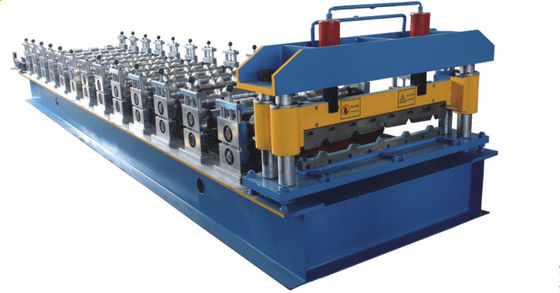 ISO Glazed Tile Roll Forming Machine 4m / mnt Kolom Panduan Hidraulik