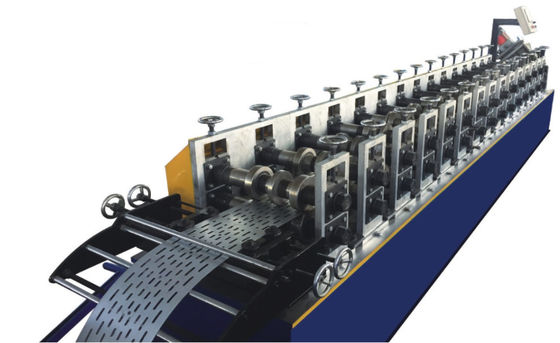 Mesin Roll Forming Baki Kabel 10m / mnt 15.5KW 18 Langkah
