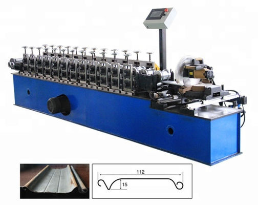 Blue Shutter Door Roll Forming Machine CE Dengan 15 Baris