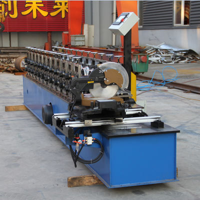 Blue Shutter Door Roll Forming Machine CE Dengan 15 Baris
