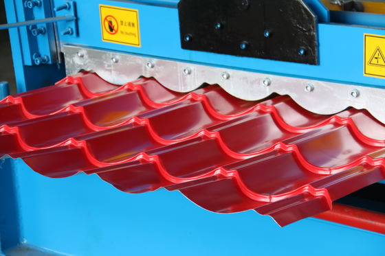 15m / mnt Mesin Roll Forming Baja Warna Lembaran Atap Bergelombang