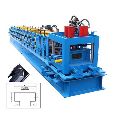 15T CZ Purlin Roll Forming Machine 90mm Roller Hidrolik Punching