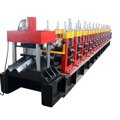 Mesin Roll Forming Red Crash Barrier 15m / mnt Pengumpanan Manual 3T